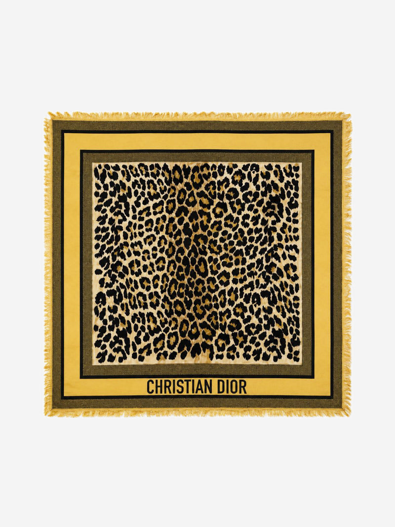 Gold leopard print scarf Scarves Christian Dior 