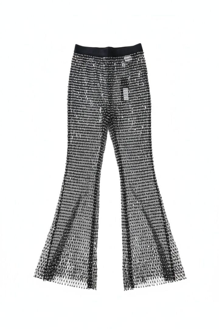 Black crystal net trousers - size UK 8 Trousers Rotate 