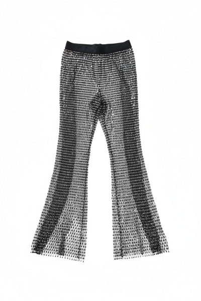 Black crystal net trousers - size UK 8 alternate image