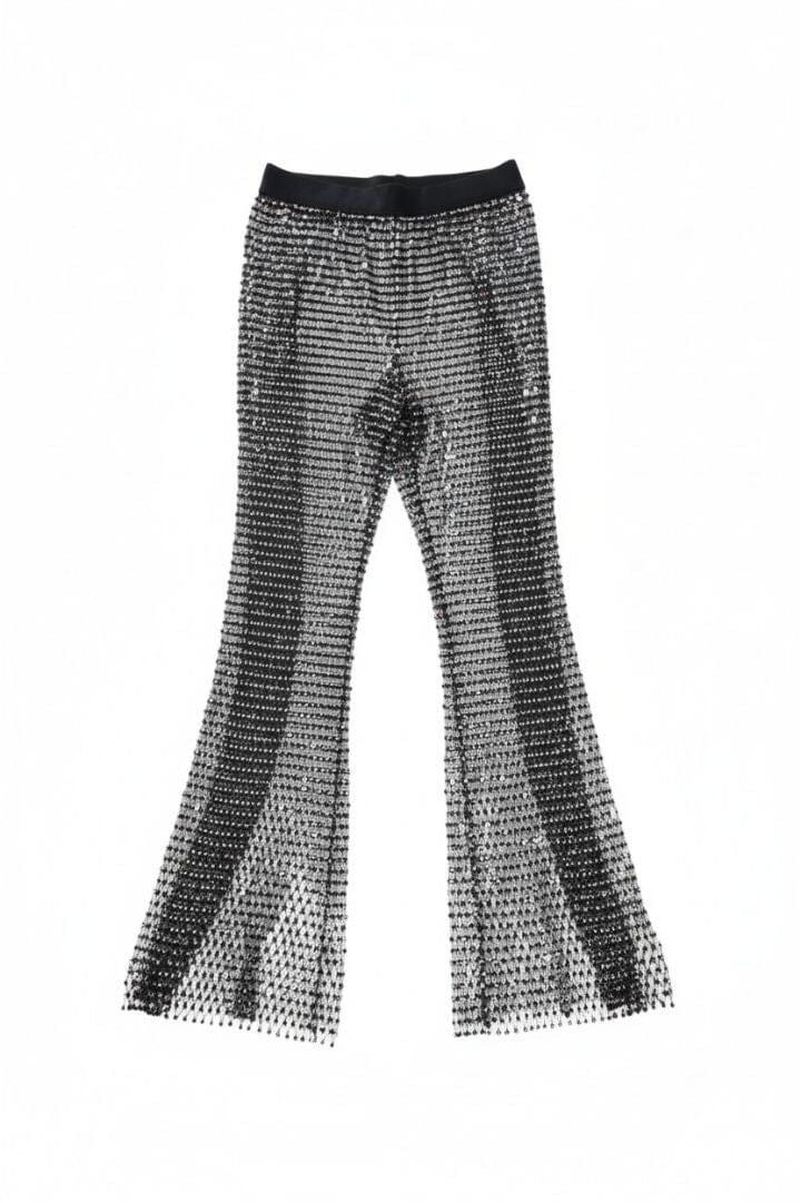Black crystal net trousers - size UK 8 Trousers Rotate 