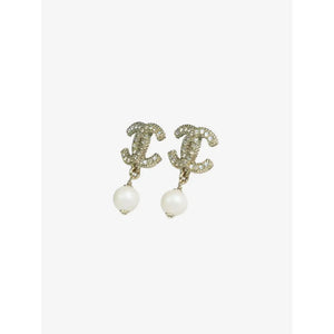 Chanel Gold Coco pearl drop earrings