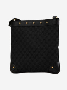 Gucci Black GG canvas studded shoulder bag