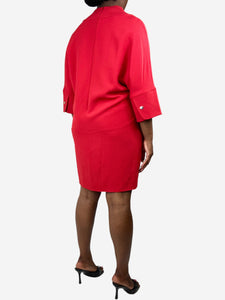 Escada Red V-neck midi dress - size UK 16