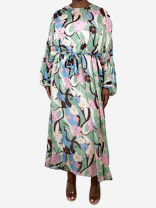 Rixo Multi hibiscus and tropical-wave print maxi dress - size XL