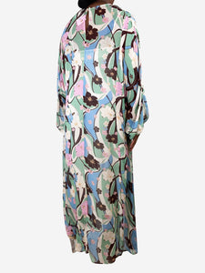 Rixo Multi hibiscus and tropical-wave print maxi dress - size XL