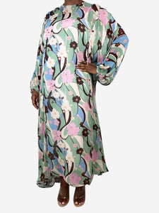 Rixo Multi hibiscus and tropical-wave print maxi dress - size XL