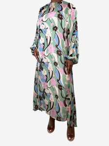 Rixo Multi hibiscus and tropical-wave print maxi dress - size XL