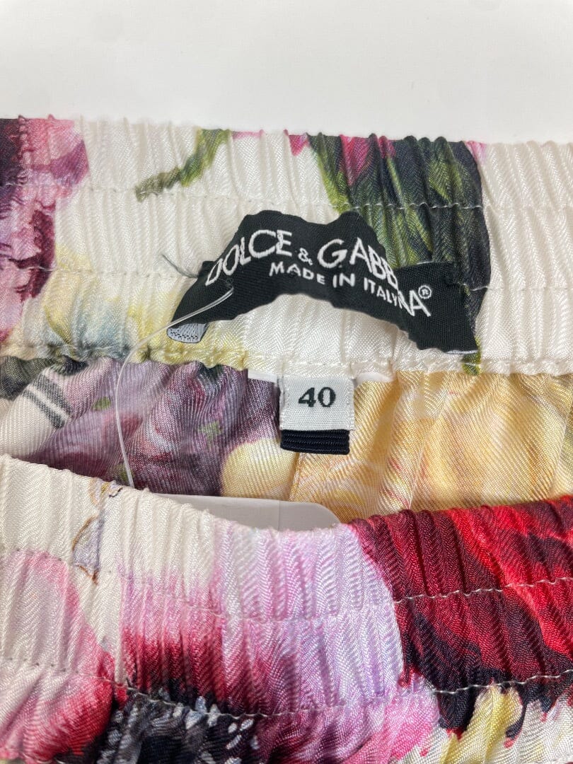 Multicolour floral-print pyjama shorts - size UK 8 Shorts Dolce & Gabbana 