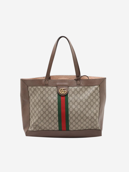 Brown GG Supreme Ophidia PVC & leather tote bag product image