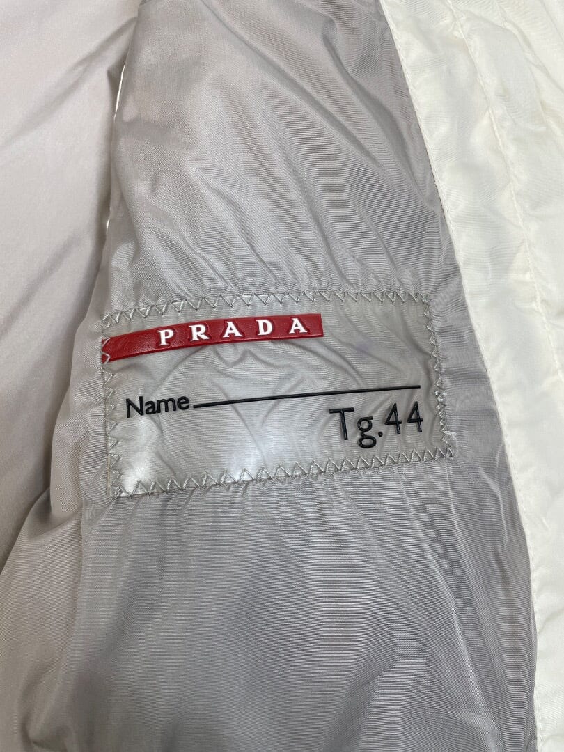Cream vintage nylon puffer gilet - size UK 12 Coats & Jackets Prada 
