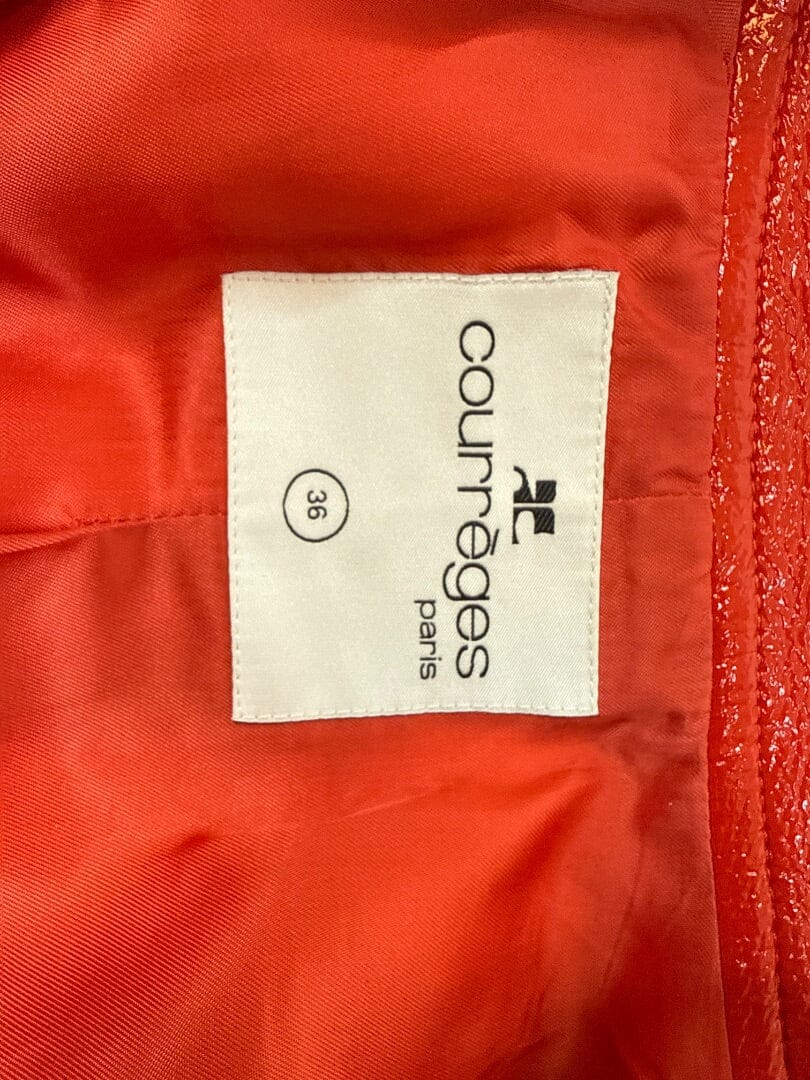 Red Re-Edition vinyl jacket - size UK 8 Coats & Jackets Courreges 