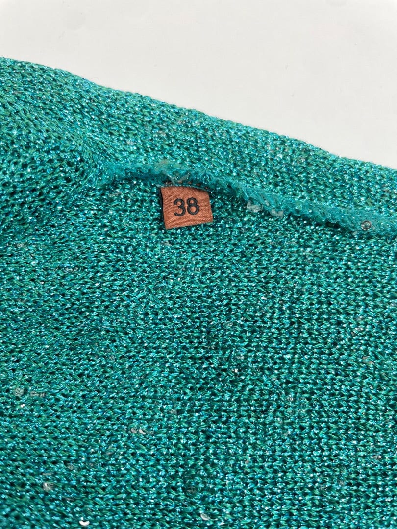 Green sequin wave knit sleeveless maxi dress - size UK 6 Dresses Missoni 