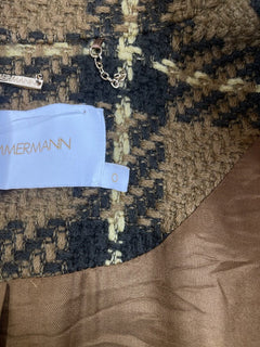 Brown check wool Luminosity coat - size UK 8 Coats & Jackets Zimmermann 