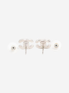 Silver Coco Mark 05V faux-pearl earrings Earrings Chanel 