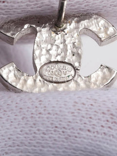 Silver Coco Mark 05V faux-pearl earrings Earrings Chanel 