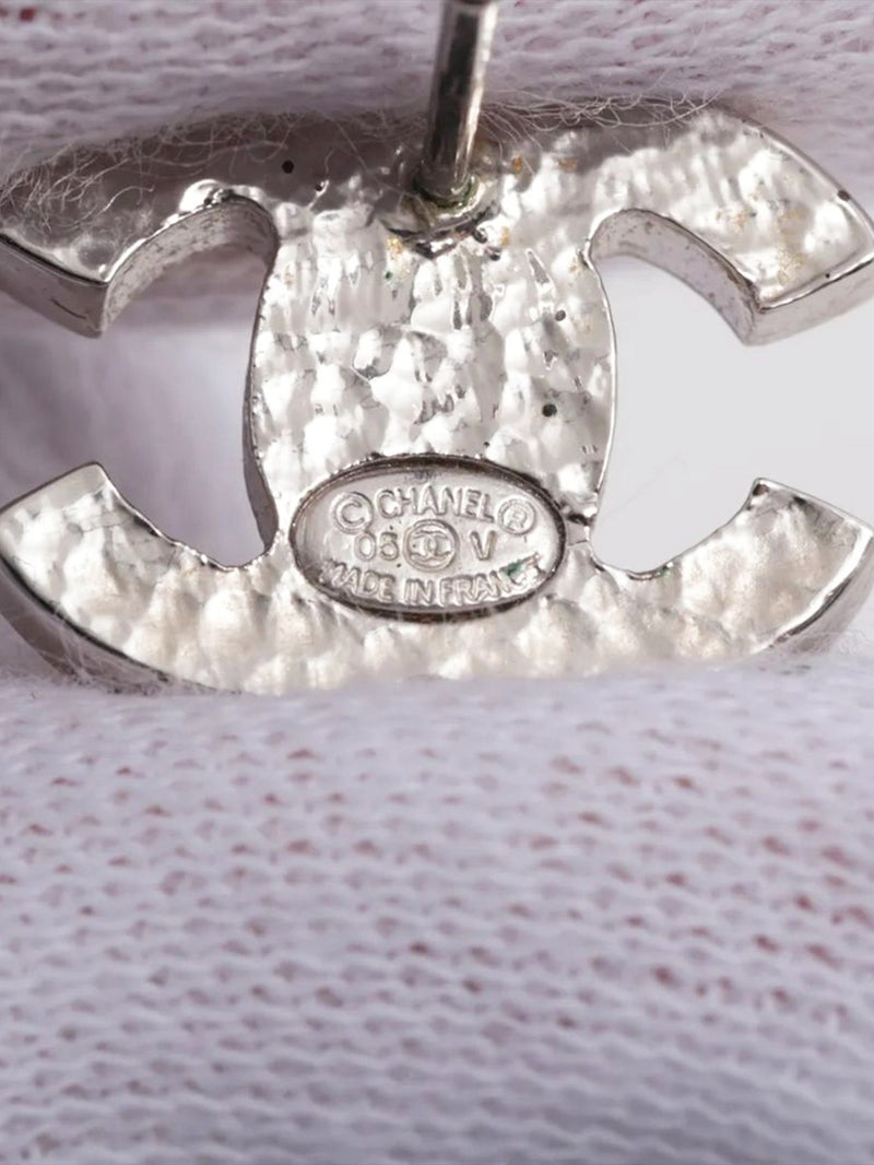 Silver Coco Mark 05V faux-pearl earrings Earrings Chanel 