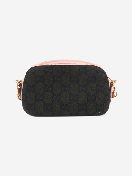 Khaki Guccissima wool and leather crossbody bag alternate image