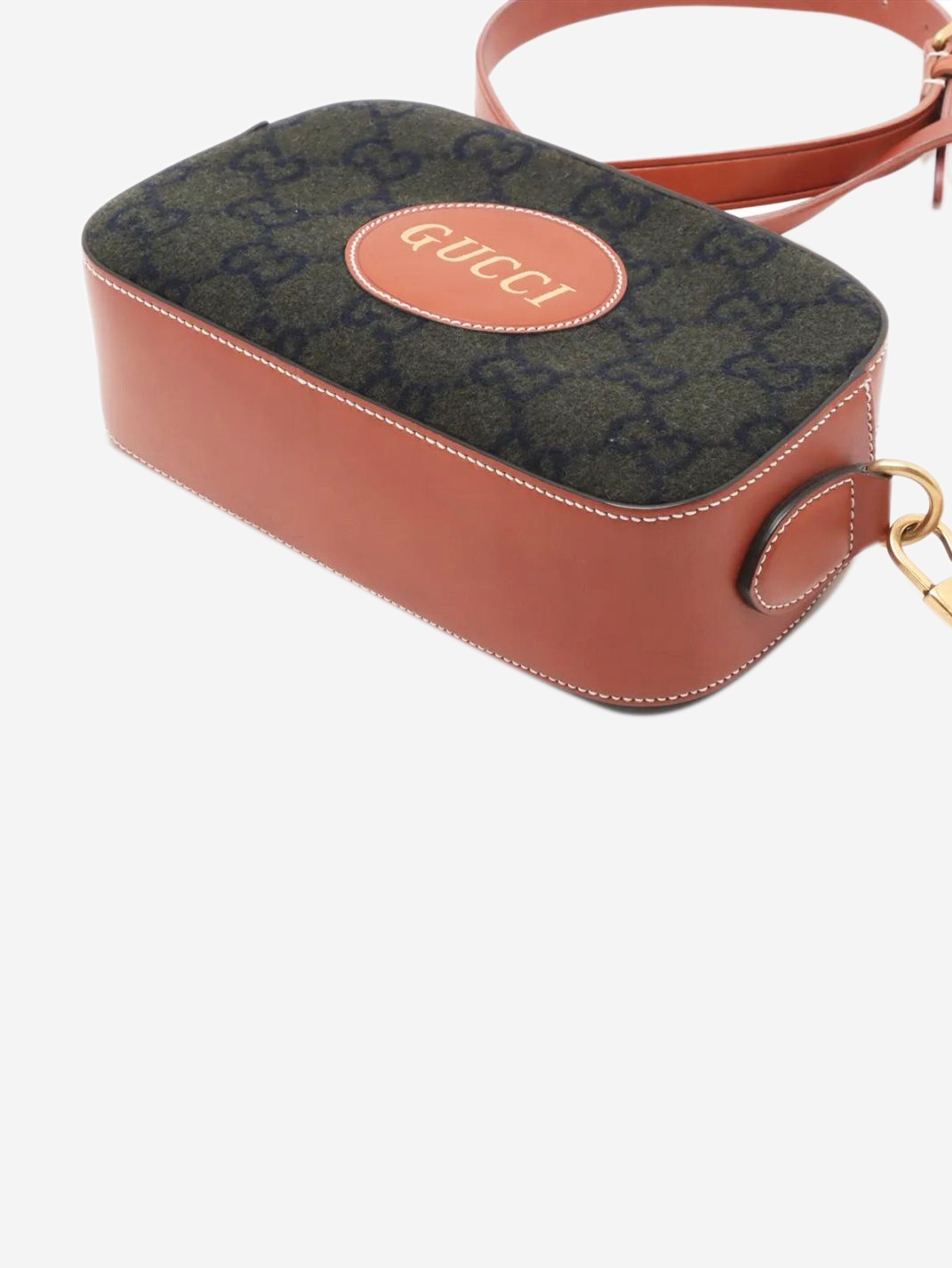 Khaki Guccissima wool and leather crossbody bag Cross-body Bags Gucci 