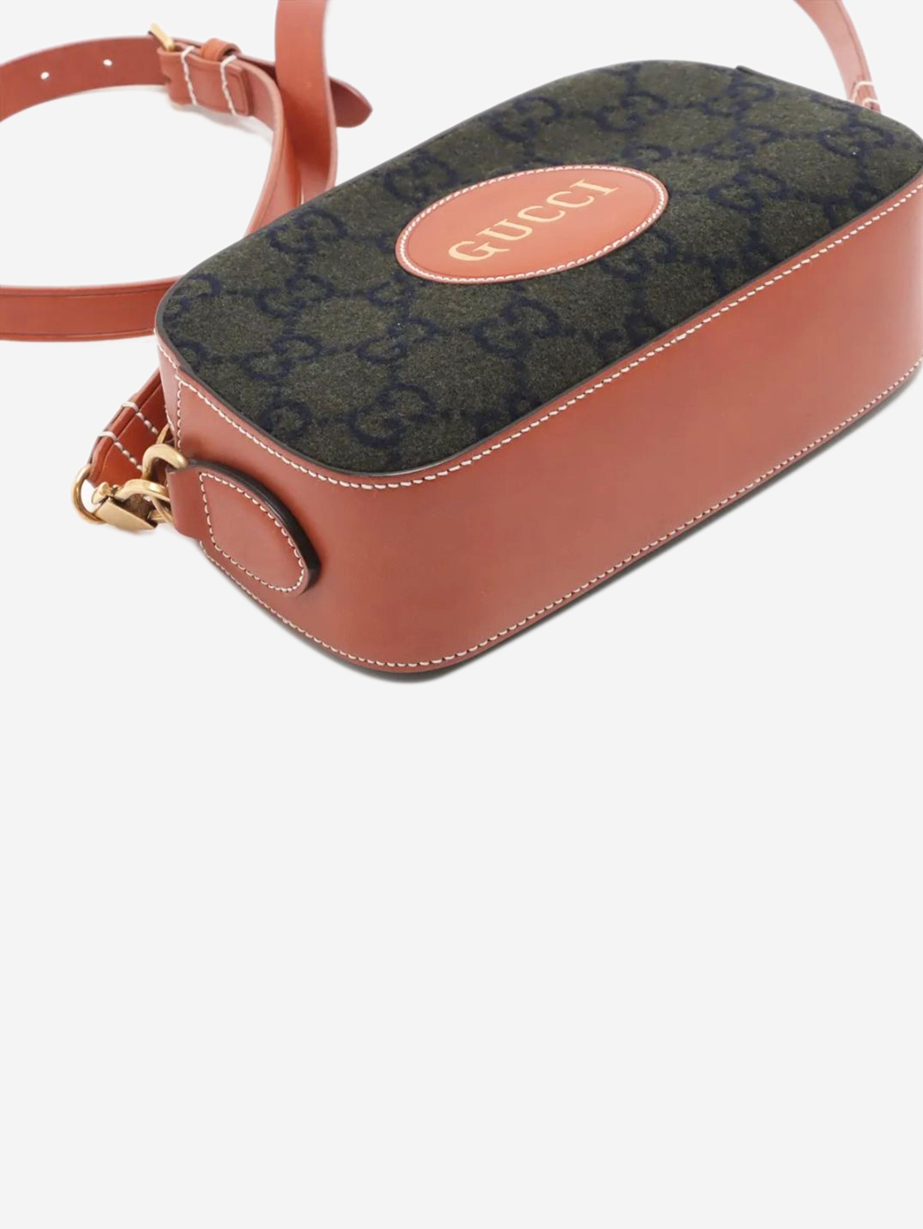 Khaki Guccissima wool and leather crossbody bag Cross-body Bags Gucci 