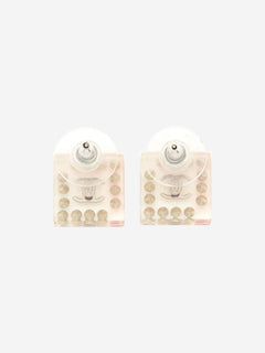 Clear lucite rhinestone square earrings Earrings Chanel 