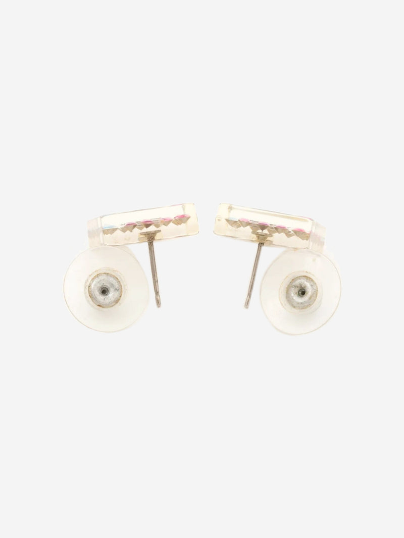 Clear lucite rhinestone square earrings Earrings Chanel 