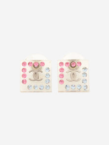 Clear lucite rhinestone square earrings Earrings Chanel 