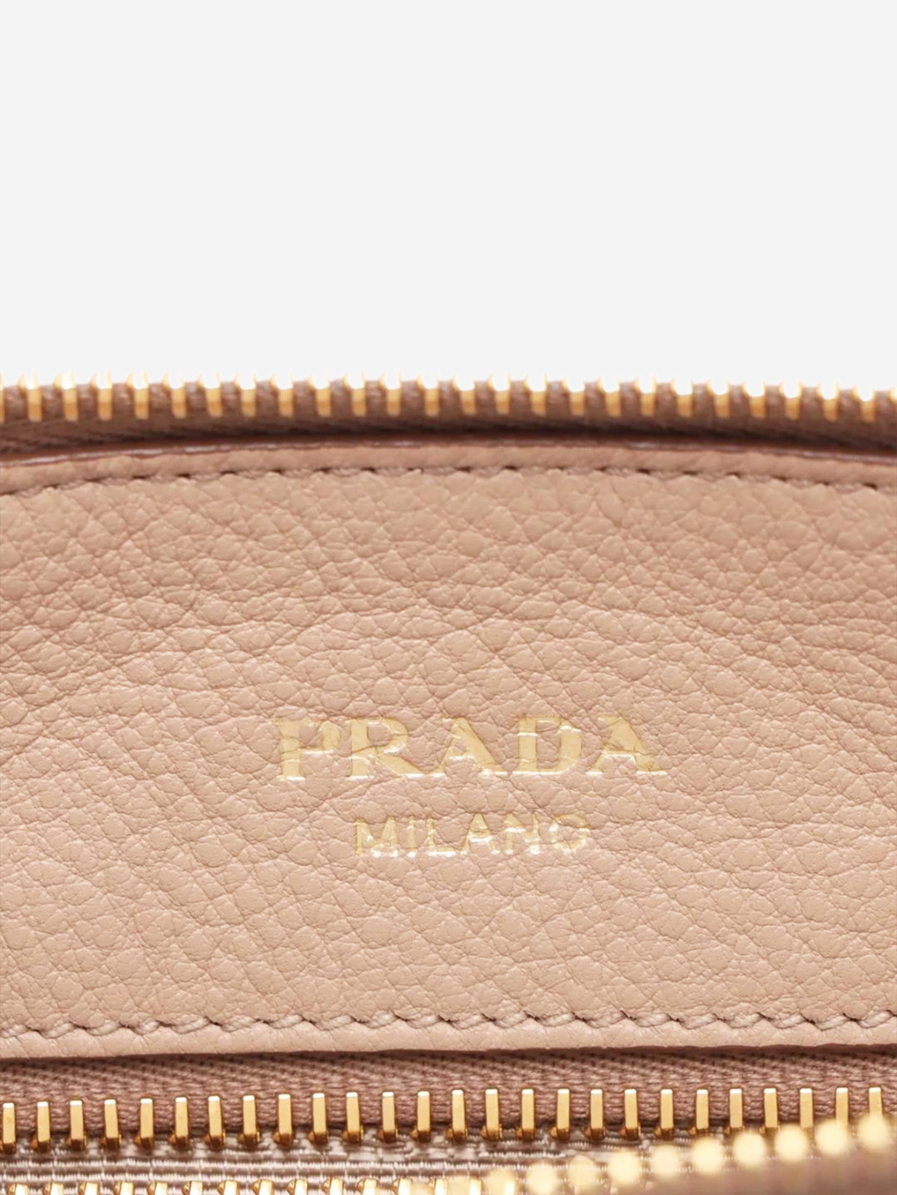Neutral Vitello Daino leather 2way bag Shoulder bags Prada 