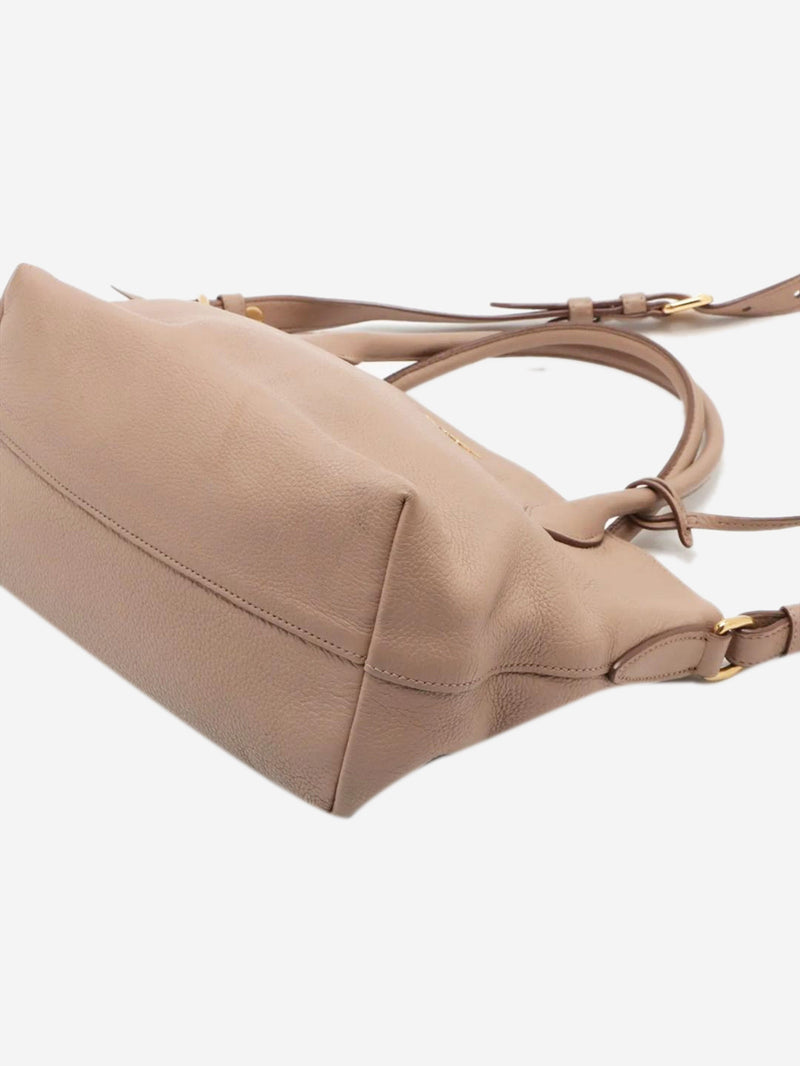 Neutral Vitello Daino leather 2way bag Shoulder bags Prada 