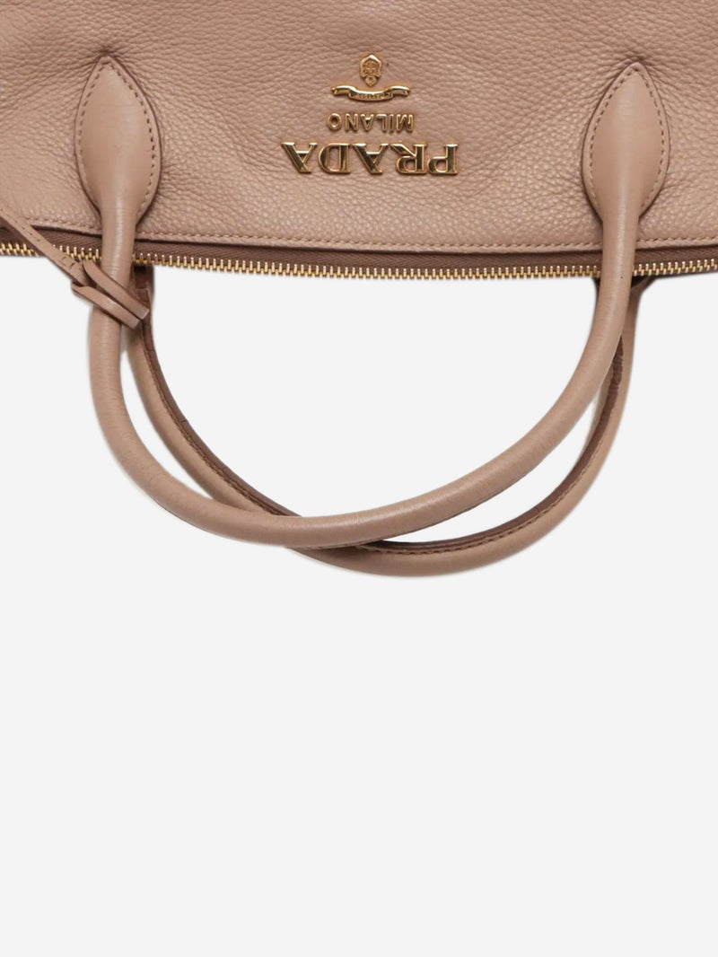 Neutral Vitello Daino leather 2way bag Shoulder bags Prada 