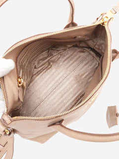 Neutral Vitello Daino leather 2way bag Shoulder bags Prada 