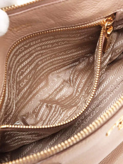 Neutral Vitello Daino leather 2way bag Shoulder bags Prada 