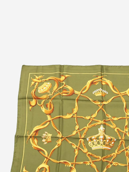 Green crown jewels silk scarf alternate image