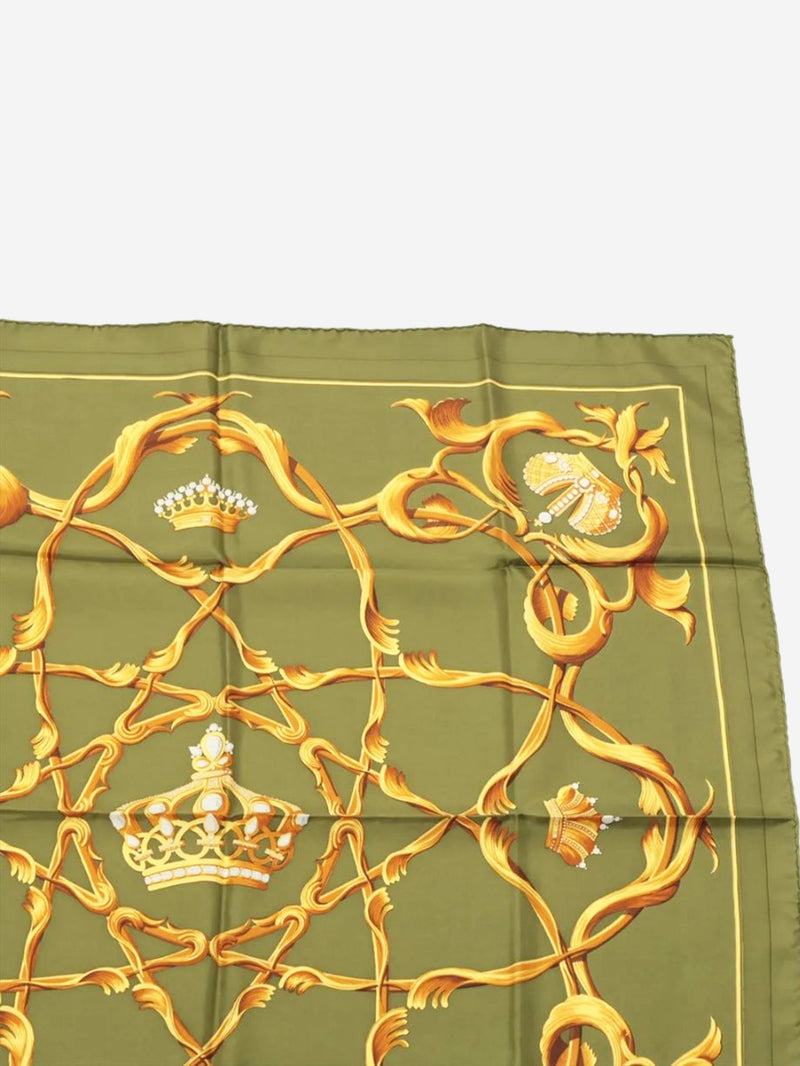 Green crown jewels silk scarf Scarves Hermes 