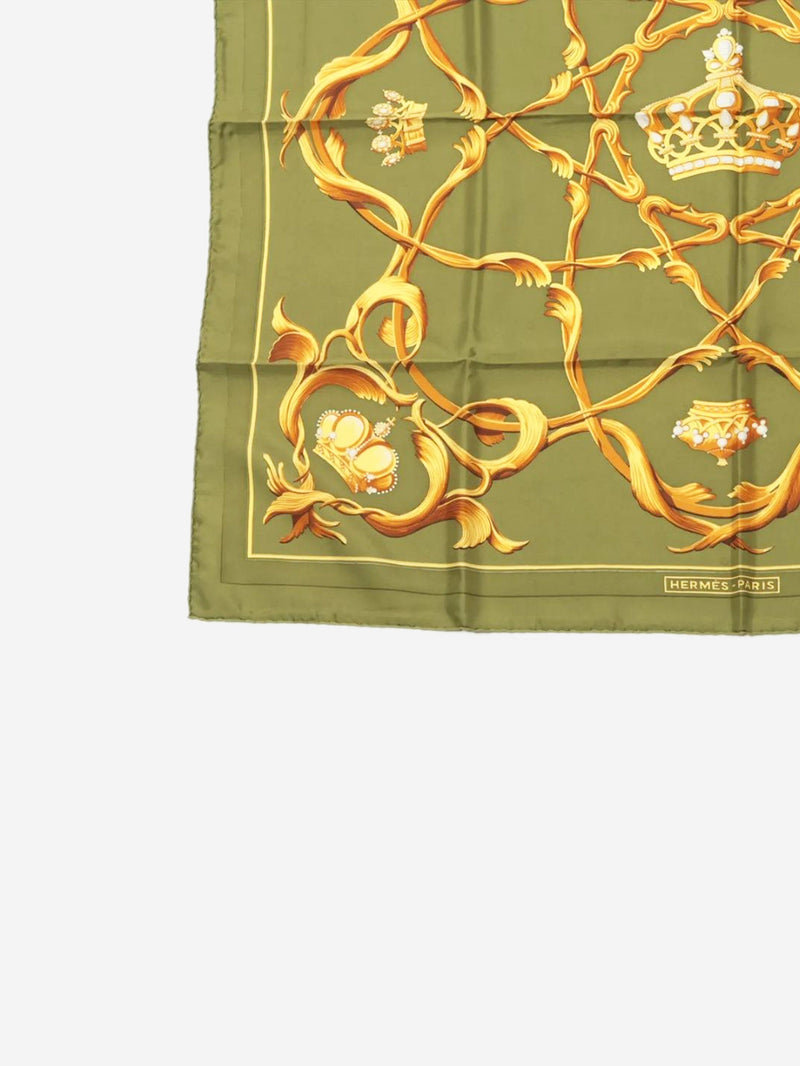Green crown jewels silk scarf Scarves Hermes 