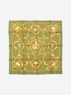 Green crown jewels silk scarf Scarves Hermes 