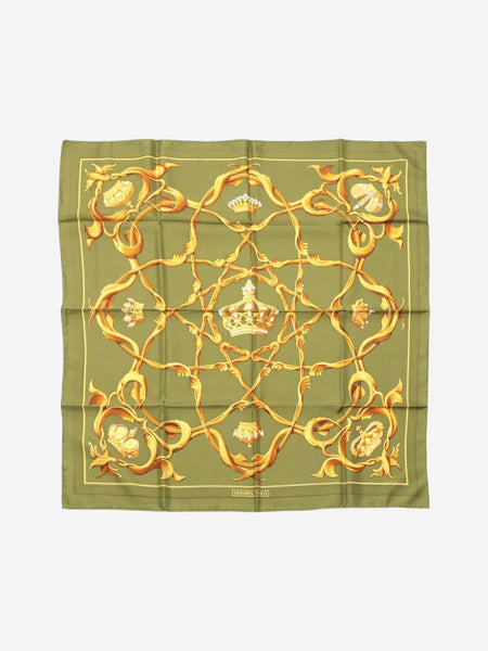 Green crown jewels silk scarf product image