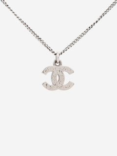 Silver Coco Mark 08V rhinestone necklace Necklaces Chanel 