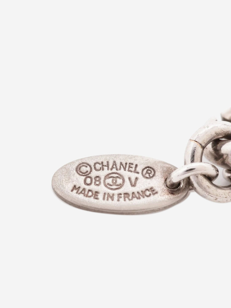Silver Coco Mark 08V rhinestone necklace Necklaces Chanel 