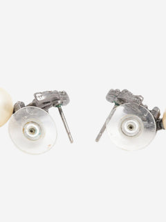 Silver rhinestone and faux pearl earrings Earrings Chanel 