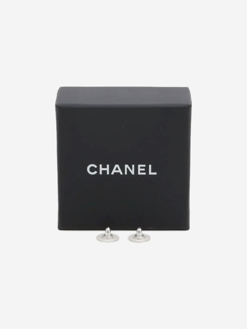 Silver rhinestone and faux pearl earrings Earrings Chanel 