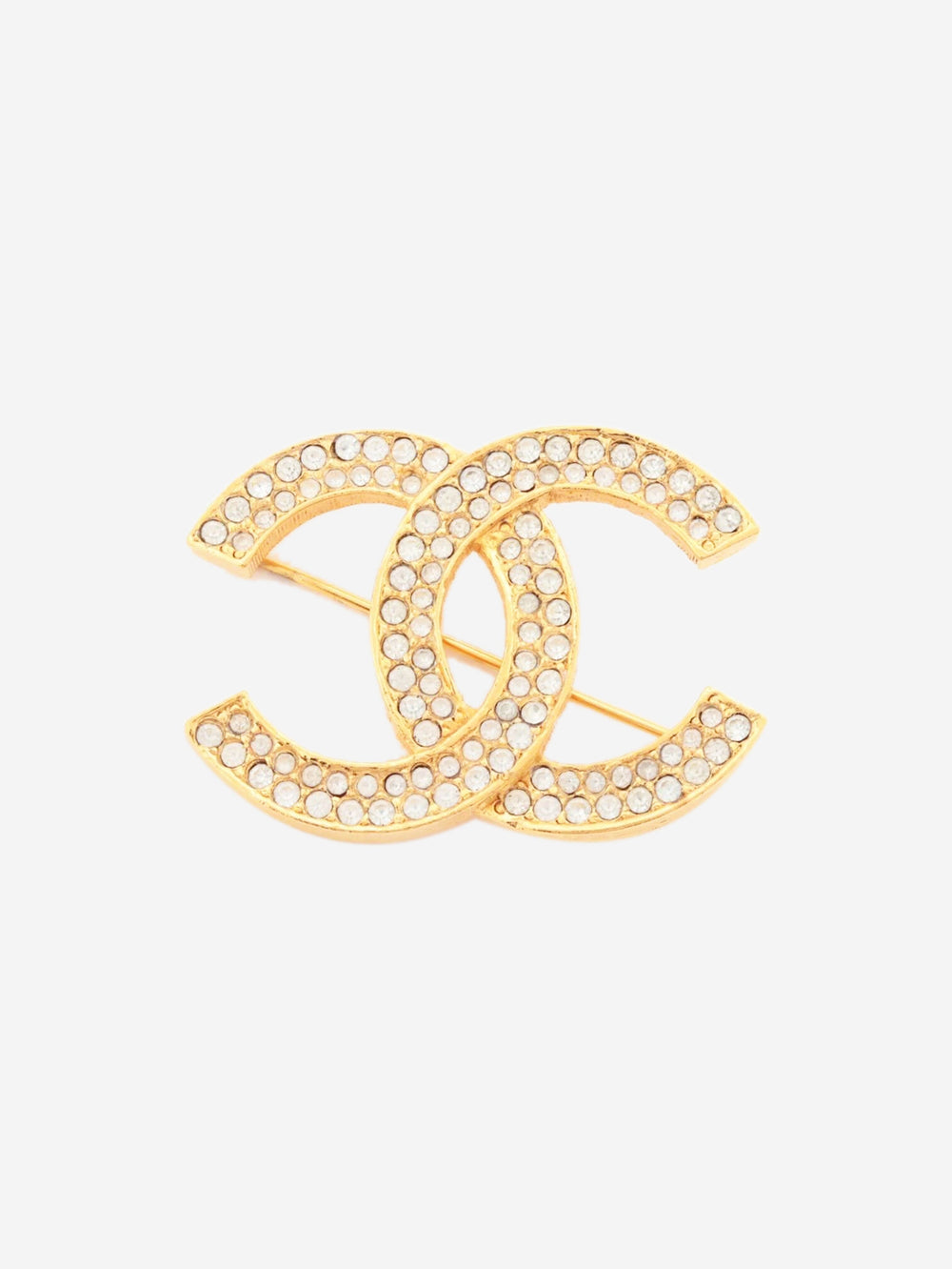 Gold rhinestone CC brooch Brooches Chanel 