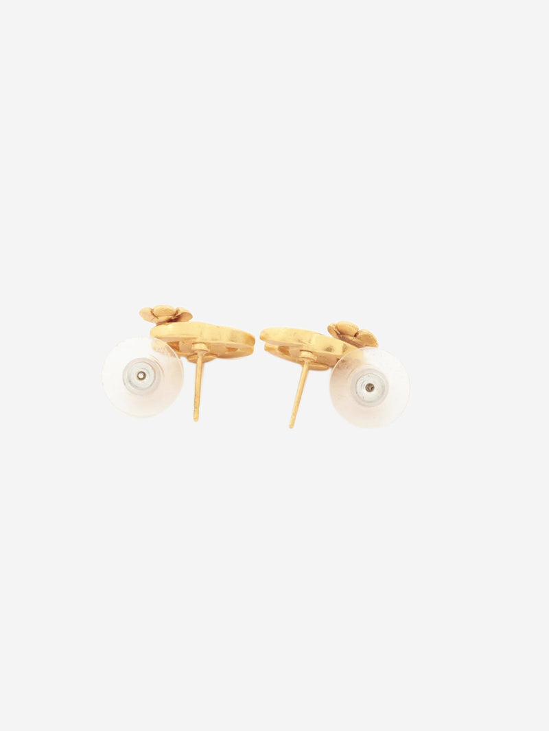 Gold Coco Mark Camelia 03P earrings Earrings Chanel 