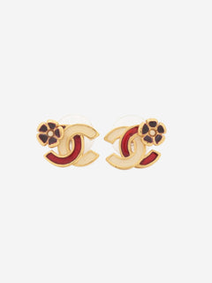 Gold Coco Mark Camelia 03P earrings Earrings Chanel 