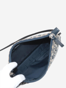 Dior Blue Trotter canvas shoulder bag