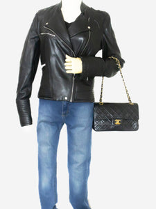 Chanel Black vintage 1989 lambskin Classic Double Flap bag