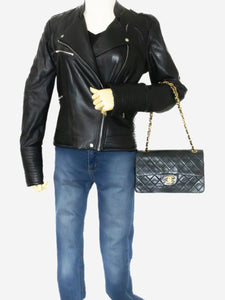 Chanel Black vintage 1989 lambskin Classic Double Flap bag