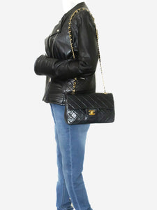 Chanel Black vintage 1989 lambskin Classic Double Flap bag