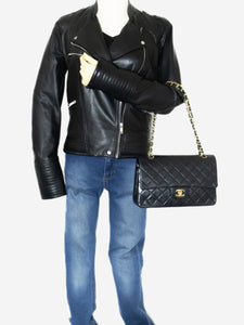 Chanel Black medium lambskin vintage 1986 Classic Double Flap