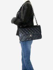 Chanel Black 2013 large caviar Classic Double Flap bag