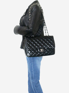 Chanel Black 2009 jumbo caviar Classic single flap bag